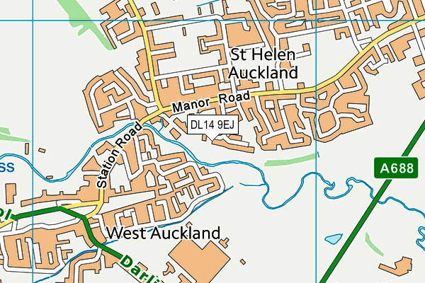 DL14 9EJ map - OS VectorMap District (Ordnance Survey)
