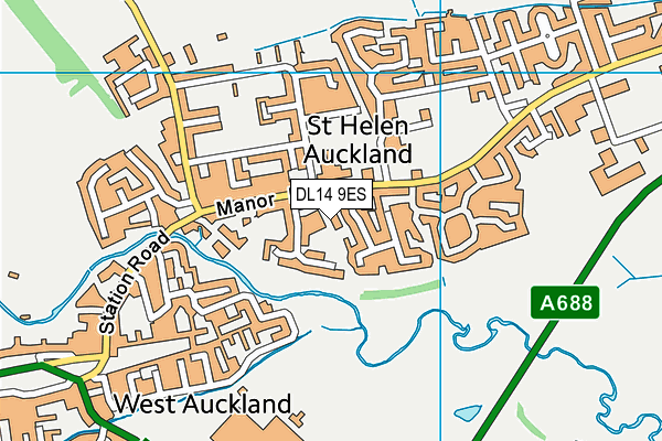 DL14 9ES map - OS VectorMap District (Ordnance Survey)