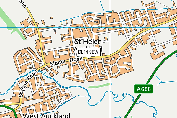 DL14 9EW map - OS VectorMap District (Ordnance Survey)