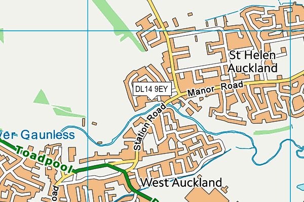 DL14 9EY map - OS VectorMap District (Ordnance Survey)