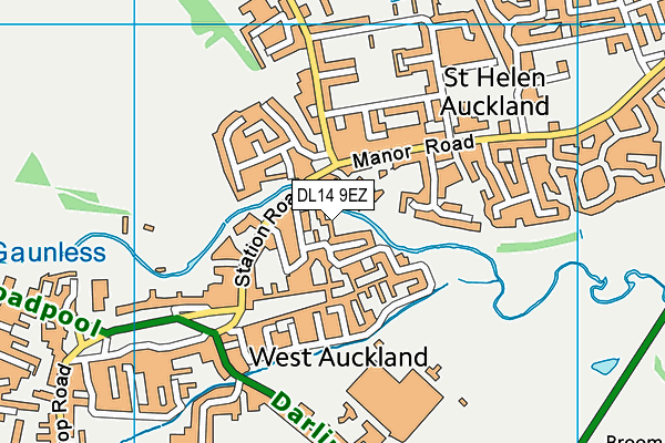 DL14 9EZ map - OS VectorMap District (Ordnance Survey)
