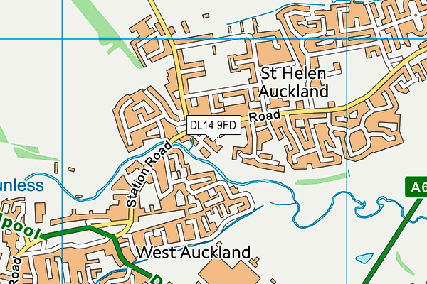 DL14 9FD map - OS VectorMap District (Ordnance Survey)
