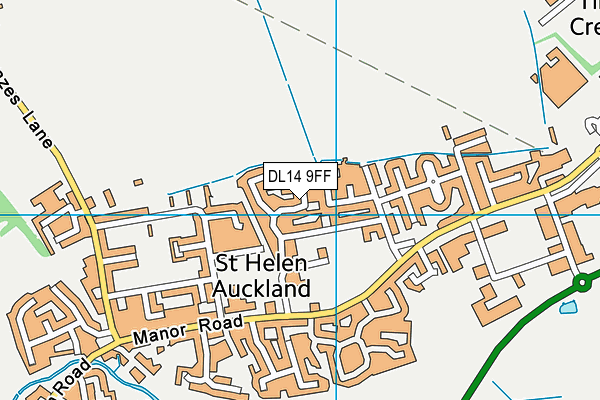 DL14 9FF map - OS VectorMap District (Ordnance Survey)