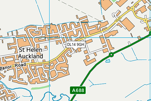 DL14 9GH map - OS VectorMap District (Ordnance Survey)