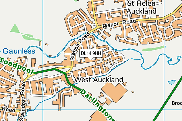 DL14 9HH map - OS VectorMap District (Ordnance Survey)
