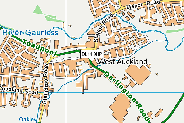 DL14 9HP map - OS VectorMap District (Ordnance Survey)