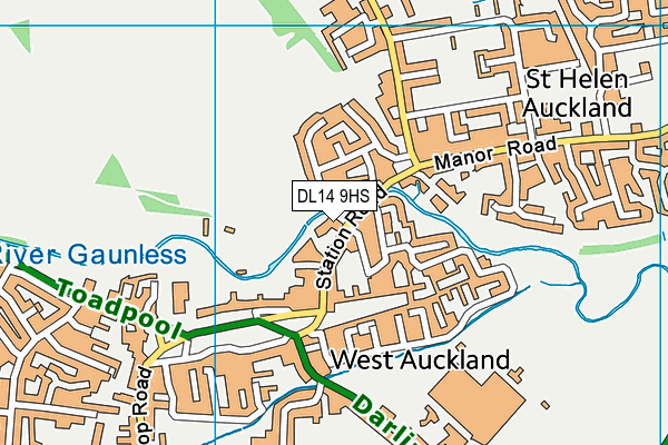 DL14 9HS map - OS VectorMap District (Ordnance Survey)