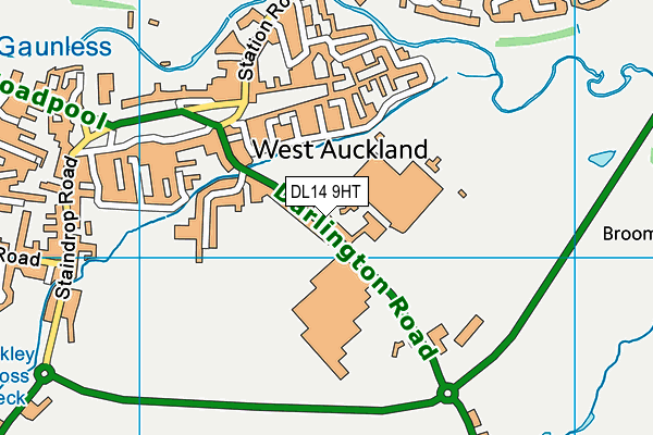DL14 9HT map - OS VectorMap District (Ordnance Survey)