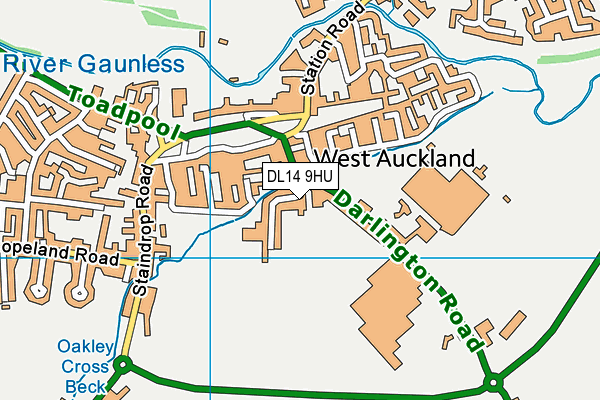 DL14 9HU map - OS VectorMap District (Ordnance Survey)
