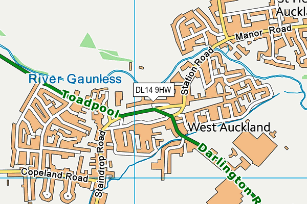 Old Manor House Hotel & Spa map (DL14 9HW) - OS VectorMap District (Ordnance Survey)