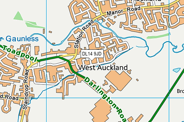 DL14 9JD map - OS VectorMap District (Ordnance Survey)