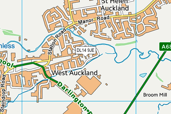 DL14 9JE map - OS VectorMap District (Ordnance Survey)