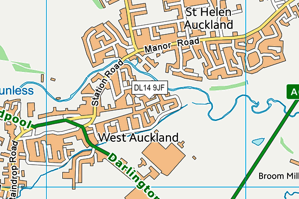 DL14 9JF map - OS VectorMap District (Ordnance Survey)