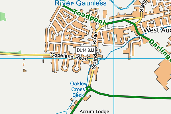 Copeland Road Primary School map (DL14 9JJ) - OS VectorMap District (Ordnance Survey)
