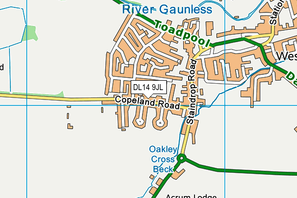 DL14 9JL map - OS VectorMap District (Ordnance Survey)