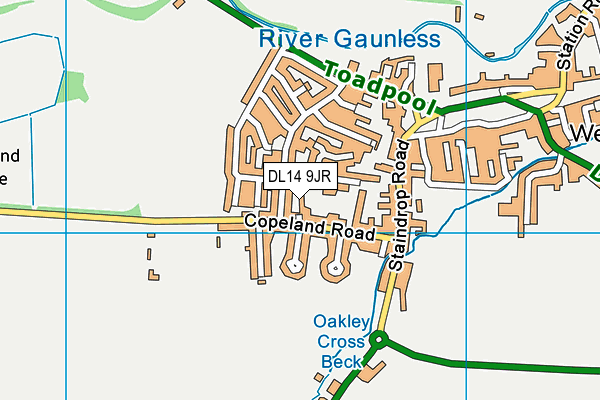 DL14 9JR map - OS VectorMap District (Ordnance Survey)