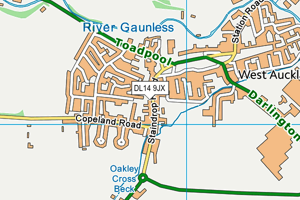 DL14 9JX map - OS VectorMap District (Ordnance Survey)