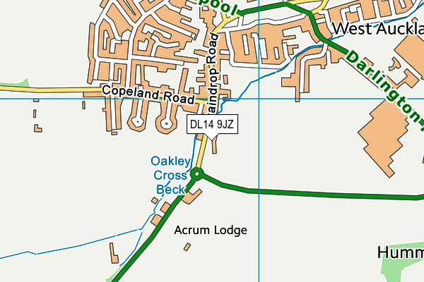 DL14 9JZ map - OS VectorMap District (Ordnance Survey)