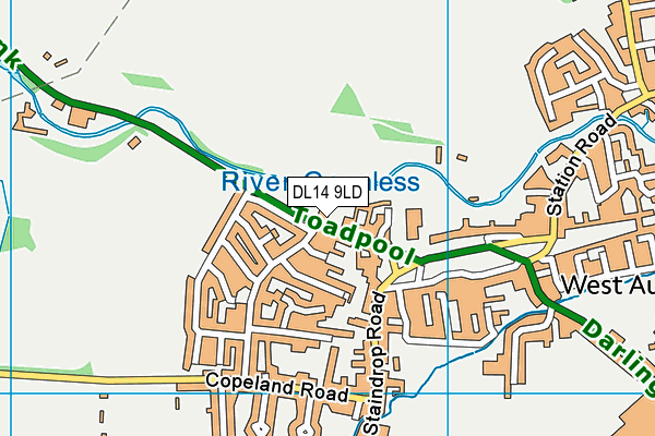 DL14 9LD map - OS VectorMap District (Ordnance Survey)