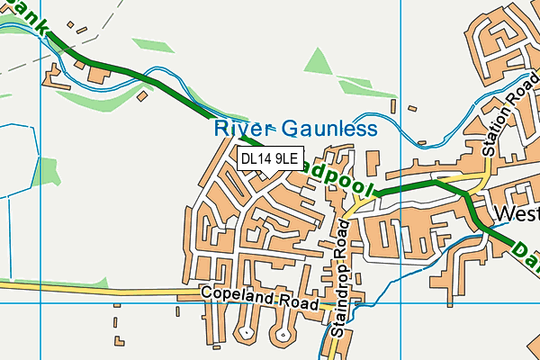 DL14 9LE map - OS VectorMap District (Ordnance Survey)