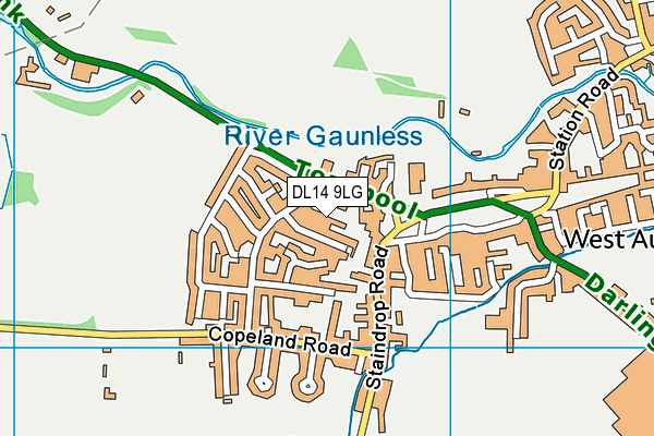 DL14 9LG map - OS VectorMap District (Ordnance Survey)