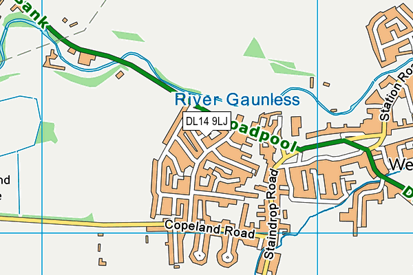 DL14 9LJ map - OS VectorMap District (Ordnance Survey)