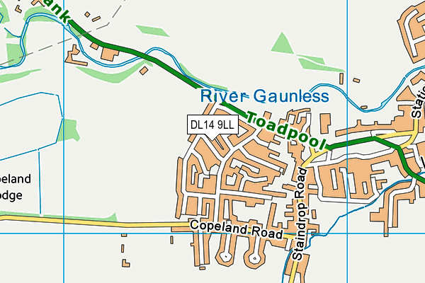 DL14 9LL map - OS VectorMap District (Ordnance Survey)