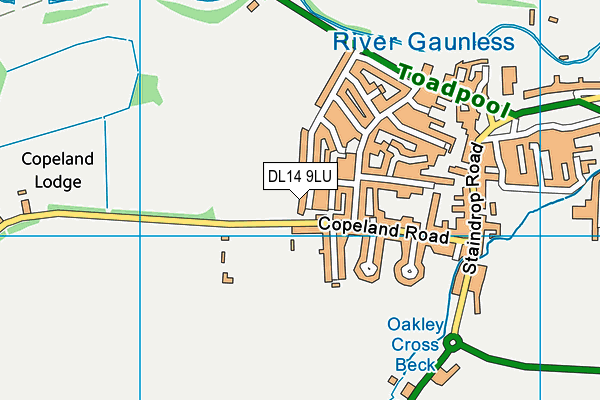 DL14 9LU map - OS VectorMap District (Ordnance Survey)