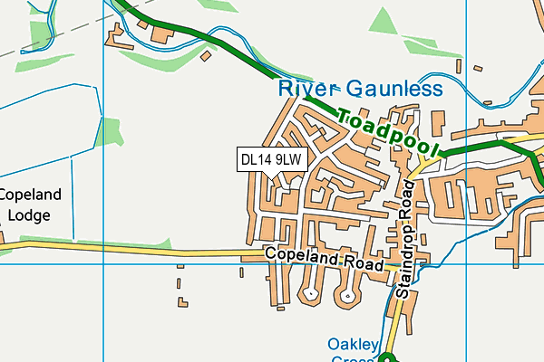 DL14 9LW map - OS VectorMap District (Ordnance Survey)