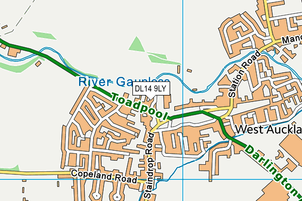 DL14 9LY map - OS VectorMap District (Ordnance Survey)
