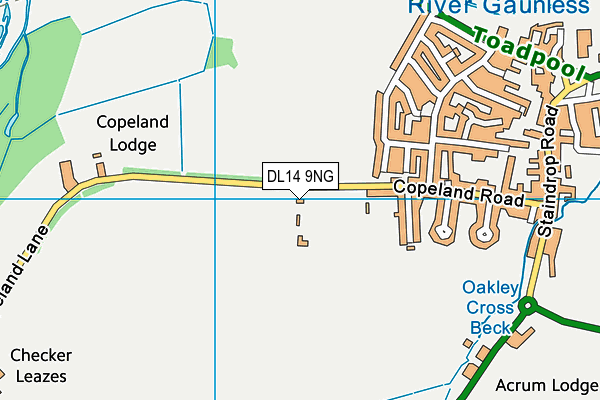 DL14 9NG map - OS VectorMap District (Ordnance Survey)