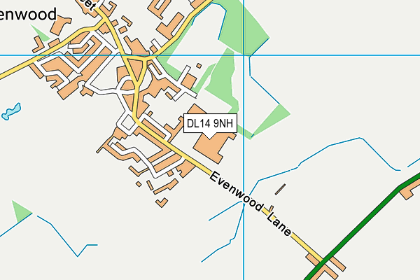 DL14 9NH map - OS VectorMap District (Ordnance Survey)