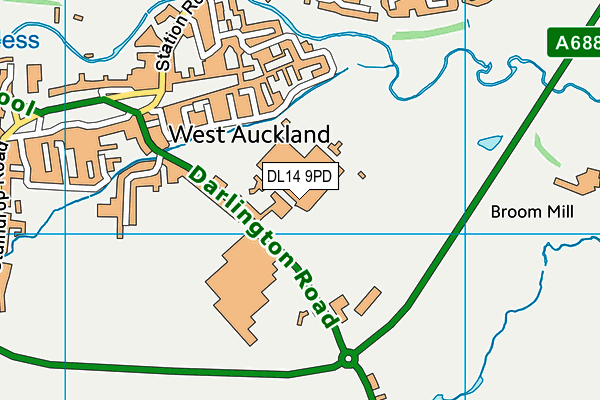 DL14 9PD map - OS VectorMap District (Ordnance Survey)