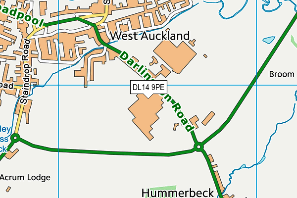 DL14 9PE map - OS VectorMap District (Ordnance Survey)