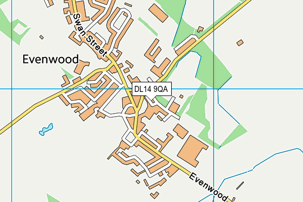 DL14 9QA map - OS VectorMap District (Ordnance Survey)