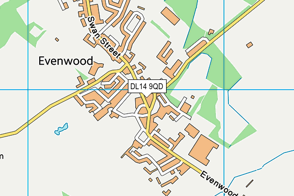 DL14 9QD map - OS VectorMap District (Ordnance Survey)