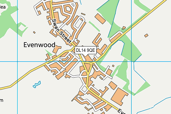 DL14 9QE map - OS VectorMap District (Ordnance Survey)