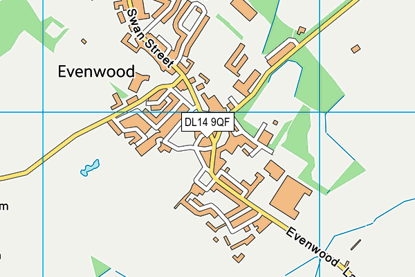 DL14 9QF map - OS VectorMap District (Ordnance Survey)