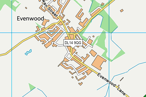 DL14 9QG map - OS VectorMap District (Ordnance Survey)