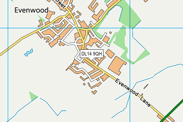 DL14 9QH map - OS VectorMap District (Ordnance Survey)