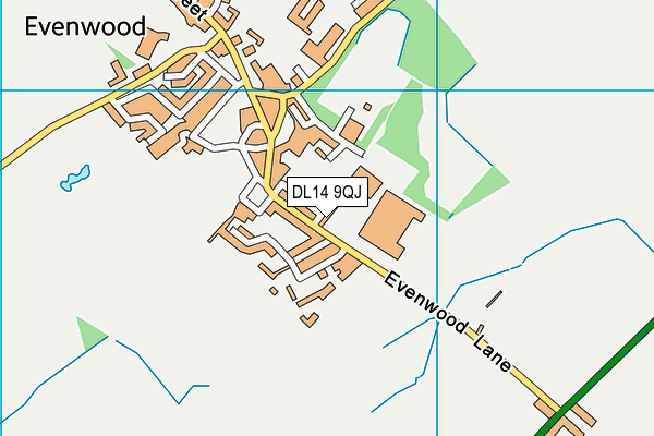 DL14 9QJ map - OS VectorMap District (Ordnance Survey)