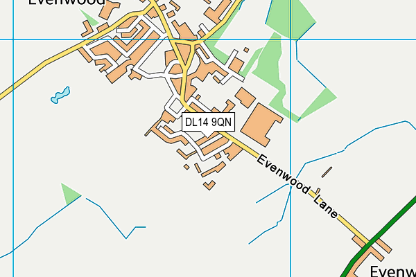 DL14 9QN map - OS VectorMap District (Ordnance Survey)