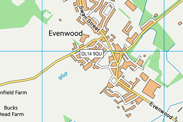 DL14 9QU map - OS VectorMap District (Ordnance Survey)