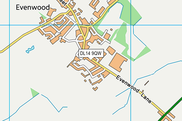 DL14 9QW map - OS VectorMap District (Ordnance Survey)