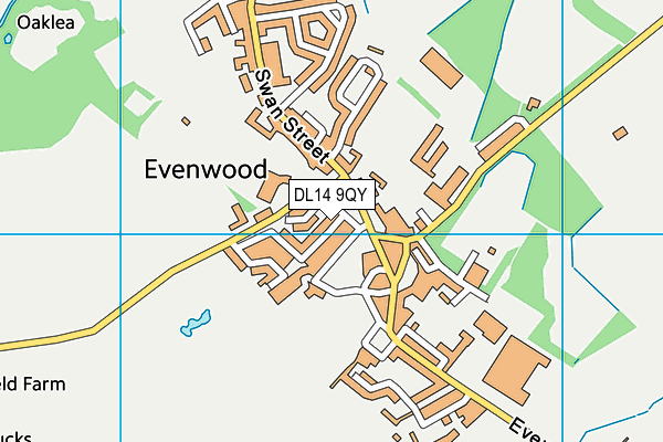 DL14 9QY map - OS VectorMap District (Ordnance Survey)