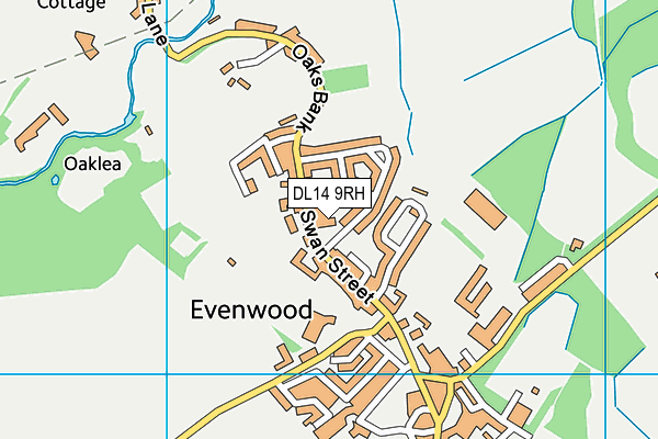 DL14 9RH map - OS VectorMap District (Ordnance Survey)