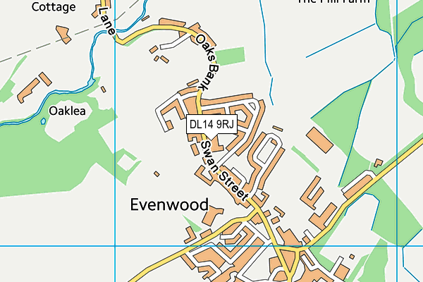 DL14 9RJ map - OS VectorMap District (Ordnance Survey)