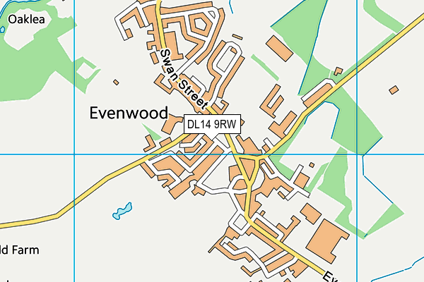 DL14 9RW map - OS VectorMap District (Ordnance Survey)
