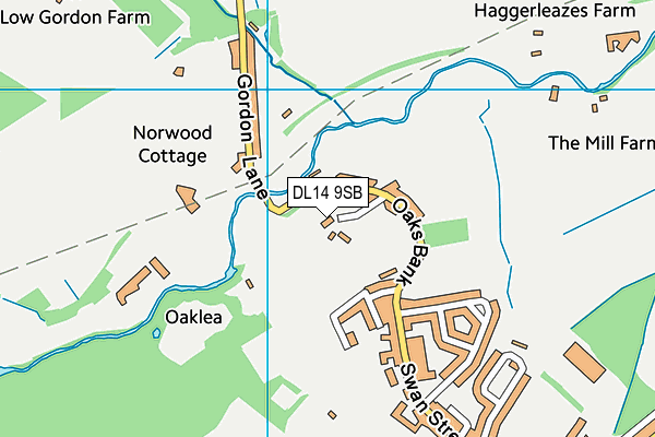 DL14 9SB map - OS VectorMap District (Ordnance Survey)
