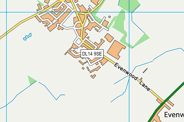 DL14 9SE map - OS VectorMap District (Ordnance Survey)